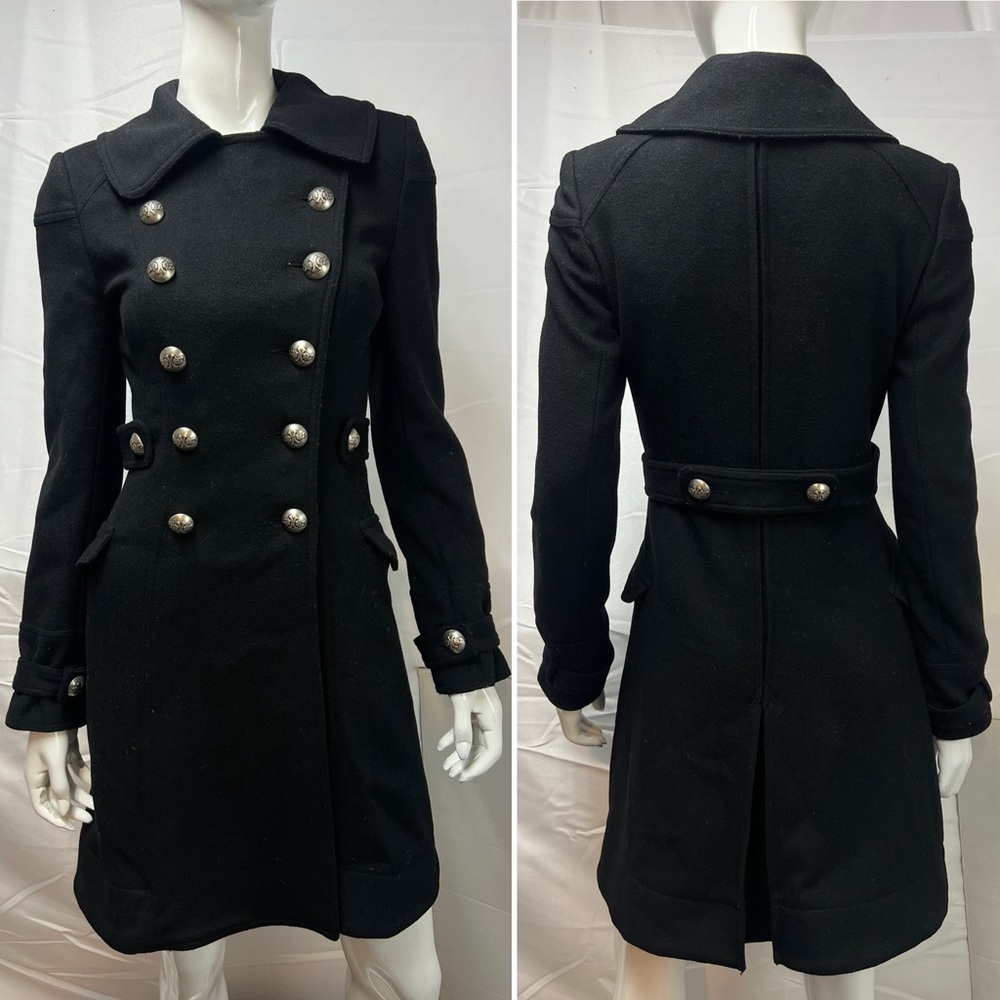 Anthropologie Millard Fillmore XS Double Breasted Wool/Cashmere Military Coat - Picture 1 of 8